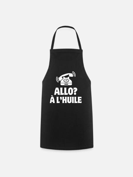 allo, téléphone humour, portable - Tablier de cuisine - noir
