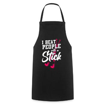 Field Hockey I Beat People With A - Cooking Apron - black - Front - AI Model Male 185 dark (185cm)