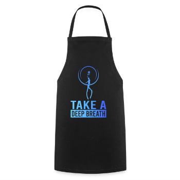 Diving, Freediving, Apnea No Limit Freediving - Cooking Apron - black - Front - AI Model Male 185 dark (185cm)