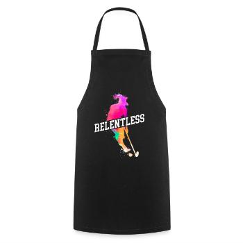 Hockey sur gazon aquarelle implacable - Tablier de cuisine - noir - Devant - AI Model Male 185 dark (185cm)