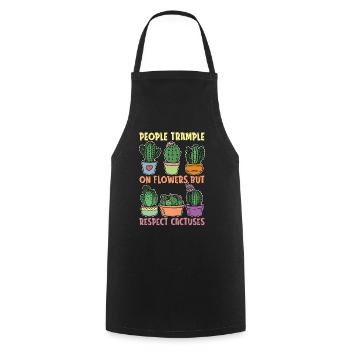 Succulent People Trample On Flowers But Cactuses - Cooking Apron - black - Front - AI Model Male 185 dark (185cm)