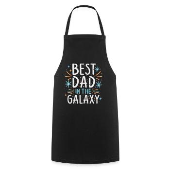 Meilleur papa de la galaxie - Tablier de cuisine - noir - Devant - AI Model Male 185 dark (185cm)
