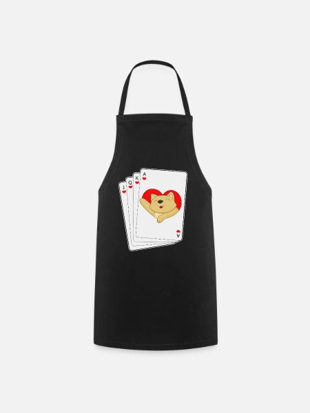 Katze Poker Pokerkarten - Kochschürze - Schwarz