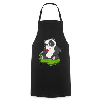 Panda Poker Pokerkarten - Kochschürze - Schwarz - Vorne - AI Model Male 185 dark (185cm)