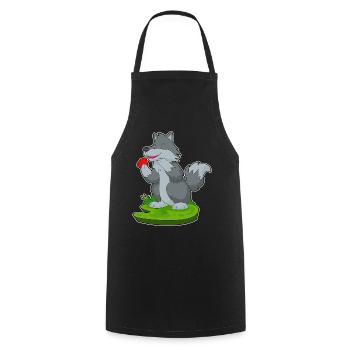 Wolf Poker Pokerkarten - Kochschürze - Schwarz - Vorne - AI Model Male 185 dark (185cm)
