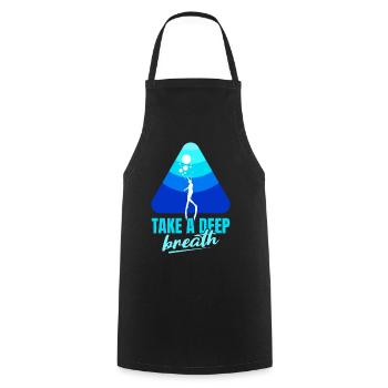 Diving, Freediving, Apnea No Limit Freediving - Cooking Apron - black - Front - AI Model Male 185 dark (185cm)