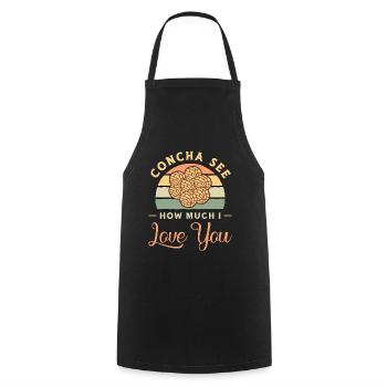 Concha Voir combien je t’aime Pain sucré mexicain - Tablier de cuisine - noir - Devant - AI Model Male 185 dark (185cm)