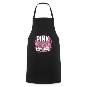 Pink Conchas aime la cuisine mexicaine Pain sucré aux coquillages - Tablier de cuisine - noir - Devant - AI Model Male 185 dark (185cm)
