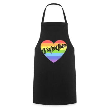 Valentine's Day lgbt heart gay pride t-shirt - Cooking Apron - black - Front - AI Model Male 185 dark (185cm)