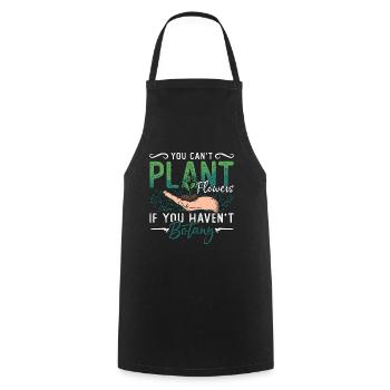 Botany You Can't Plant Flowers Loves Indoor Plants - Cooking Apron - black - Front - AI Model Male 185 dark (185cm)