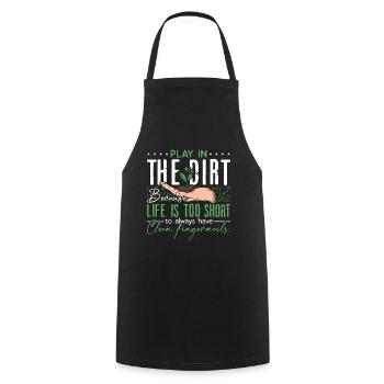 Botany Play In The Dirt Because Planting Botanical - Cooking Apron - black - Front - AI Model Male 185 dark (185cm)