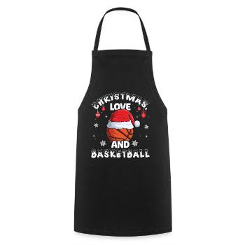Joueur de basket-ball Équipe Club Noël Amour - Tablier de cuisine - noir - Devant - AI Model Male 185 dark (185cm)