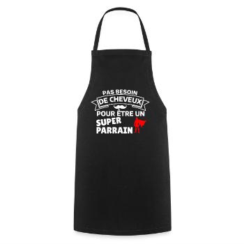 Humour Capes Super Héros Cheveux - Tablier de cuisine - noir - Devant - AI Model Male 185 dark (185cm)