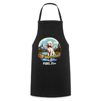 Caniche - Tablier de cuisine - noir - Devant - AI Model Male 185 dark (185cm)
