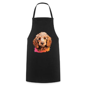 Caniche - Tablier de cuisine - noir - Devant - AI Model Male 185 dark (185cm)