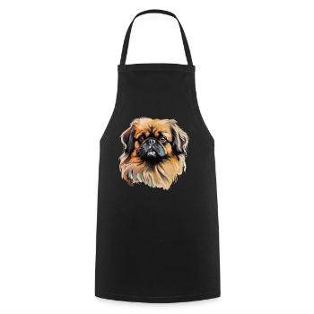 Pékinois - Tablier de cuisine - noir - Devant - AI Model Male 185 dark (185cm)