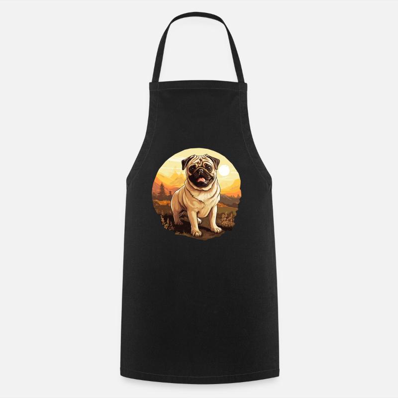 Mops - Kochschürze - Schwarz