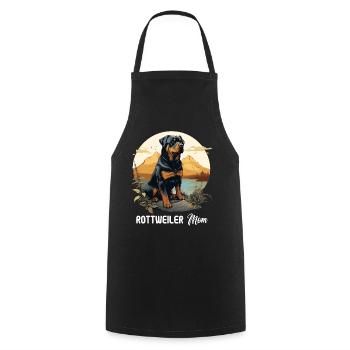 Rottweiler - Kochschürze - Schwarz - Vorne - AI Model Male 185 dark (185cm)