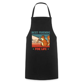 Meilleurs amis pour la vie Écureuil gris - Tablier de cuisine - noir - Devant - AI Model Male 185 dark (185cm)