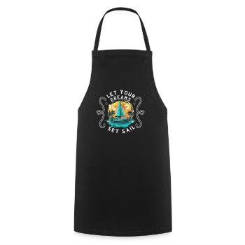 Sailor Sailboat Sailing Ship Sailing Yacht - Cooking Apron - black - Front - AI Model Male 185 dark (185cm)