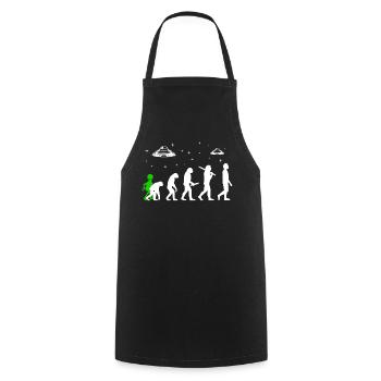 Alien, UFO, UAP, Space, Space Flying Object - Cooking Apron - black - Front - AI Model Male 185 dark (185cm)