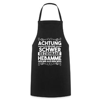 Geburtshelferin Hebamme - Kochschürze - Schwarz - Vorne - AI Model Male 185 dark (185cm)