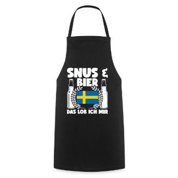 Snus Tabak Kautabak - Kochschürze - Schwarz - Vorne - AI Model Male 185 dark (185cm)