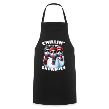 Chillin With My Snowmies Sunglasses Snowmen - Cooking Apron - black - Front - AI Model Male 185 dark (185cm)