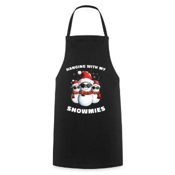 Hanging With My Snowmies Snowman Christmas - Cooking Apron - black - Front - AI Model Male 185 dark (185cm)