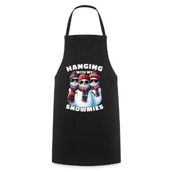 Hanging With My Snowmies Sunglasses Snowmen - Cooking Apron - black - Front - AI Model Male 185 dark (185cm)