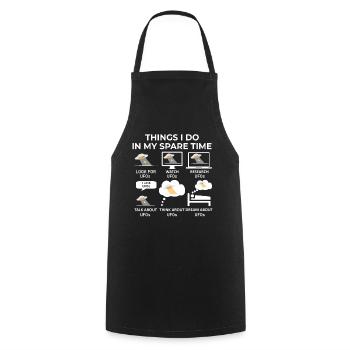 Things I Do in my Spare Time - UFOs - Cooking Apron - black - Front - AI Model Male 185 dark (185cm)