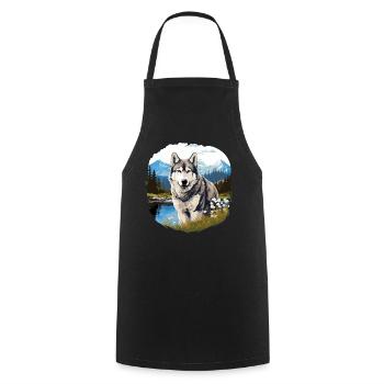 Husky - Kochschürze - Schwarz - Vorne - AI Model Male 185 dark (185cm)