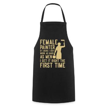 House Painter Decorator Girl - Cooking Apron - black - Front - AI Model Male 185 dark (185cm)