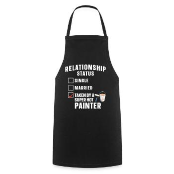 Peintre en bâtiment décorateur petite amie - Tablier de cuisine - noir - Devant - AI Model Male 185 dark (185cm)