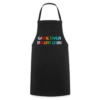 Game Over Insert Coin (dark) - Cooking Apron - black - Front - AI Model Male 185 dark (185cm)