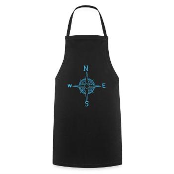 Wind Rose Nautical Seafaring Sea Coast Maritime Ahoy - Cooking Apron - black - Front - AI Model Male 185 dark (185cm)