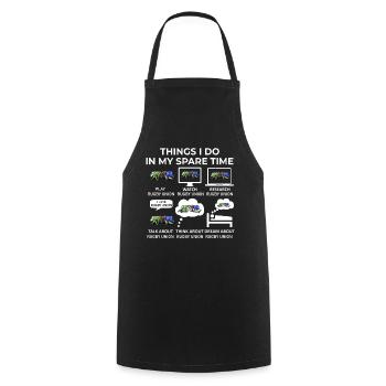 Things I Do in my Spare Time - Rugby Union - Cooking Apron - black - Front - AI Model Male 185 dark (185cm)