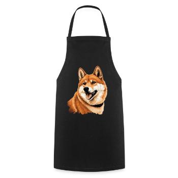 Shiba Inu - Kochschürze - Schwarz - Vorne - AI Model Male 185 dark (185cm)