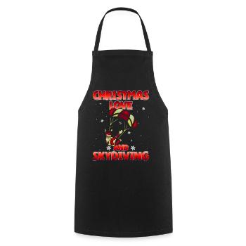 Parachutisme Amour de Noël et parachutisme - Tablier de cuisine - noir - Devant - AI Model Male 185 dark (185cm)