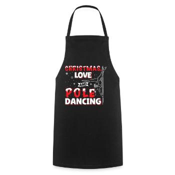 Poledan Tänzerin, Pole Dancing Weihnachten Liebe - Kochschürze - Schwarz - Vorne - AI Model Male 185 dark (185cm)