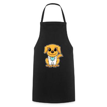 Docteur Chien Retriever - Tablier de cuisine - noir - Devant - AI Model Male 185 dark (185cm)