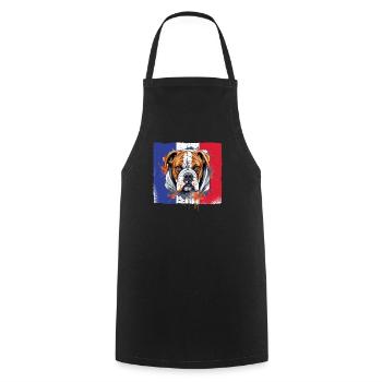 Boxer Race Chien Boxer Chiens Drapeau Français - Tablier de cuisine - noir - Devant - AI Model Male 185 dark (185cm)