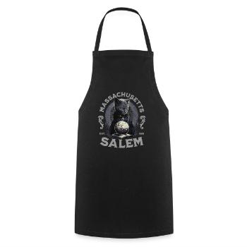 Salem Massachusetts Wizard Cat - Cooking Apron - black - Front - AI Model Male 185 dark (185cm)