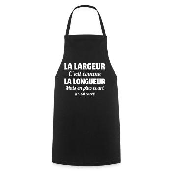 maths, mathématiques, longueur, largeur - Tablier de cuisine - noir - Devant - AI Model Male 185 dark (185cm)