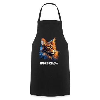 Maine Coon - Cooking Apron - black - Front - AI Model Male 185 dark (185cm)