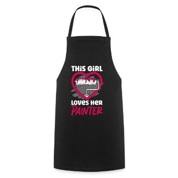 House Painter Decorator Girlfriend - Cooking Apron - black - Front - AI Model Male 185 dark (185cm)