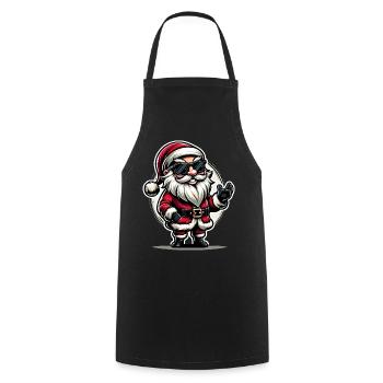 Weihnachtsmann mit Sonnenbrille Xmas Kostüm - Kochschürze - Schwarz - Vorne - AI Model Male 185 dark (185cm)