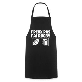 rugby, fan de rugby, rugby humour, rugby sport - Tablier de cuisine - noir - Devant - AI Model Male 185 dark (185cm)