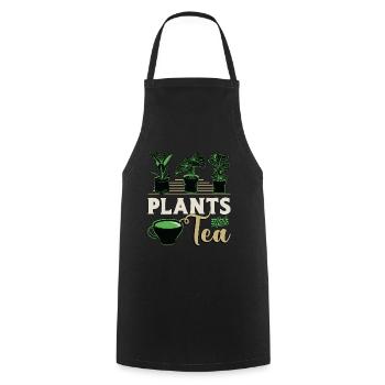 Tisanes Et Thé Herboriste Buveur De Thé - Tablier de cuisine - noir - Devant - AI Model Male 185 dark (185cm)