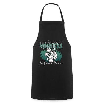 Monstera I'm A Monstera Before 9am Indoor Plants - Cooking Apron - black - Front - AI Model Male 185 dark (185cm)